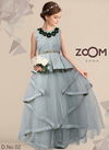 Sky Blue Colour ZOOM Heavy Wedding Wear Designer Kids Gown Collection Zoom 2